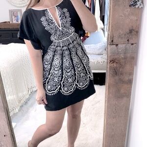Nanette Lepore black embroidered dress size 10